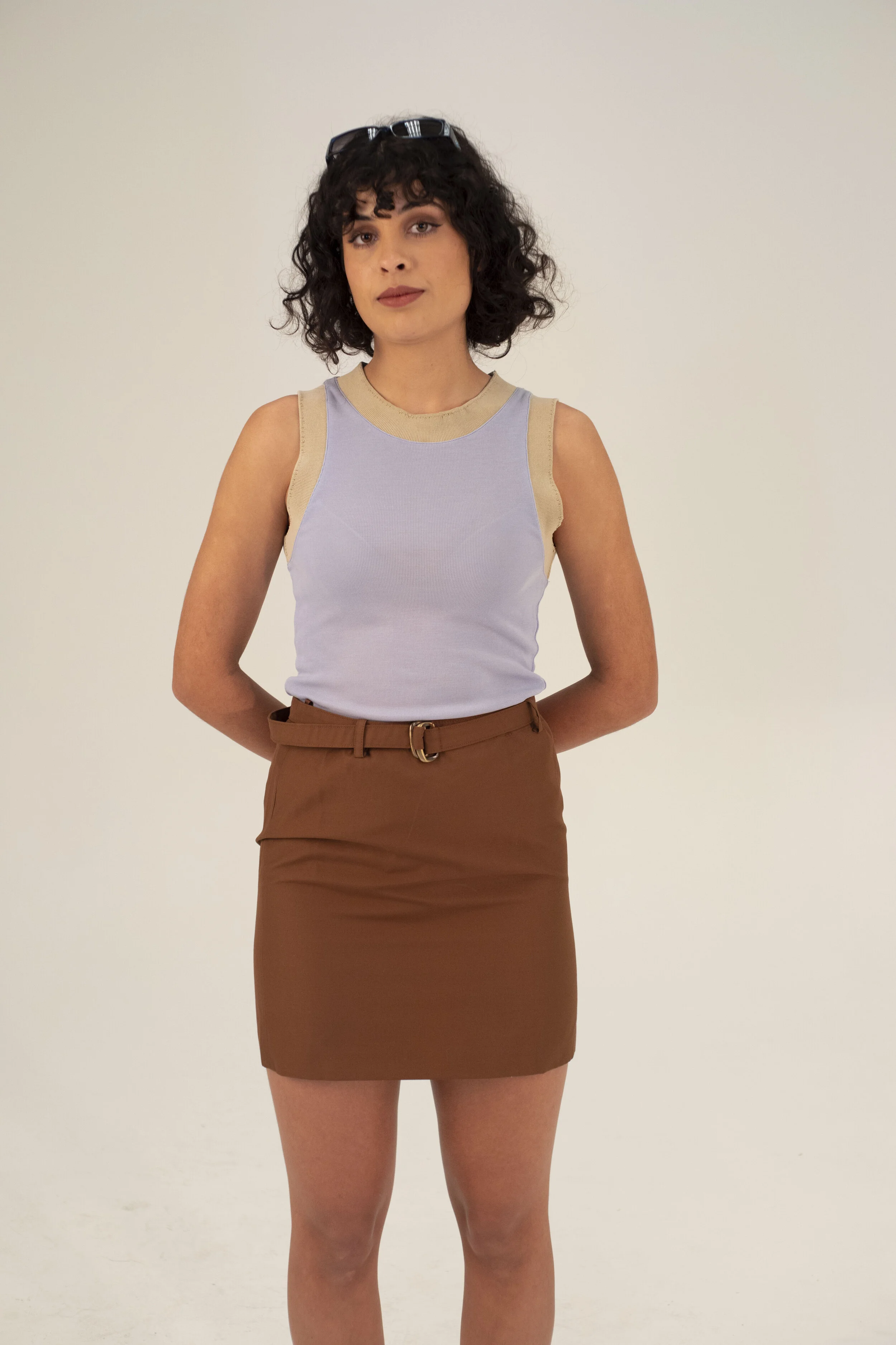 ミニスカート MiuMiu Brown cotton blend mini skirt MIU MIU Brown Mini Skirt — Sozo Amour